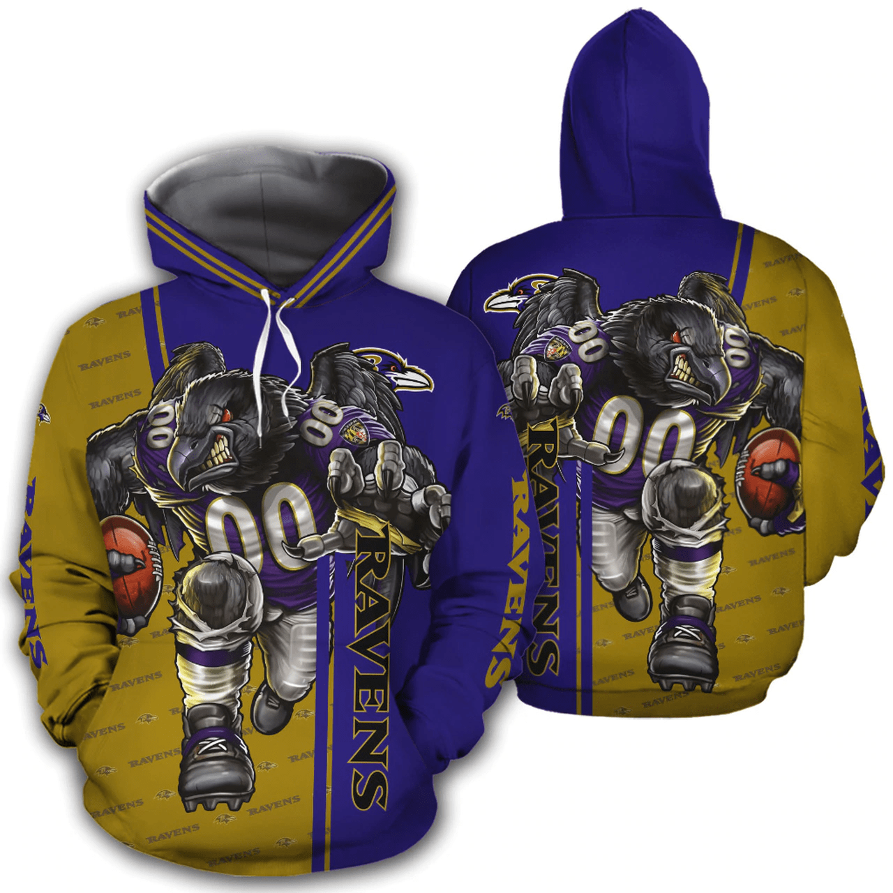 Baltimore Ravens Hoodie 3D Mascot 271221