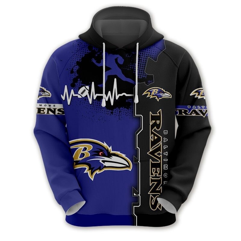 Baltimore Ravens Hoodie Graphic Heart ECG 271221