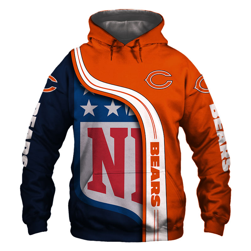 Chicago Bears 3D Hoodie Pullover Sweatshirt NFL