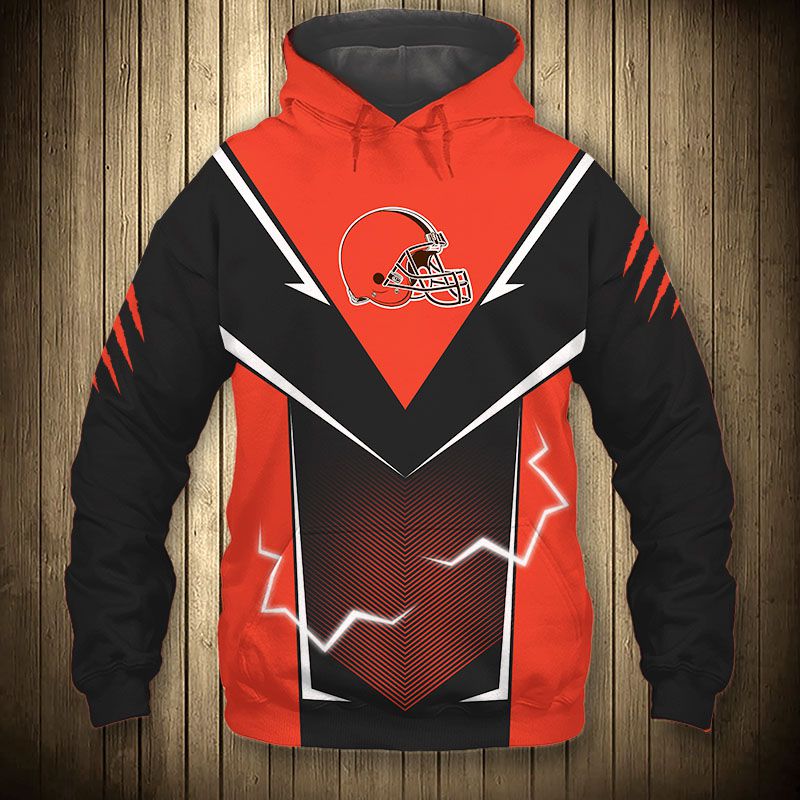 Cleveland Browns Hoodie lightning graphic 7122