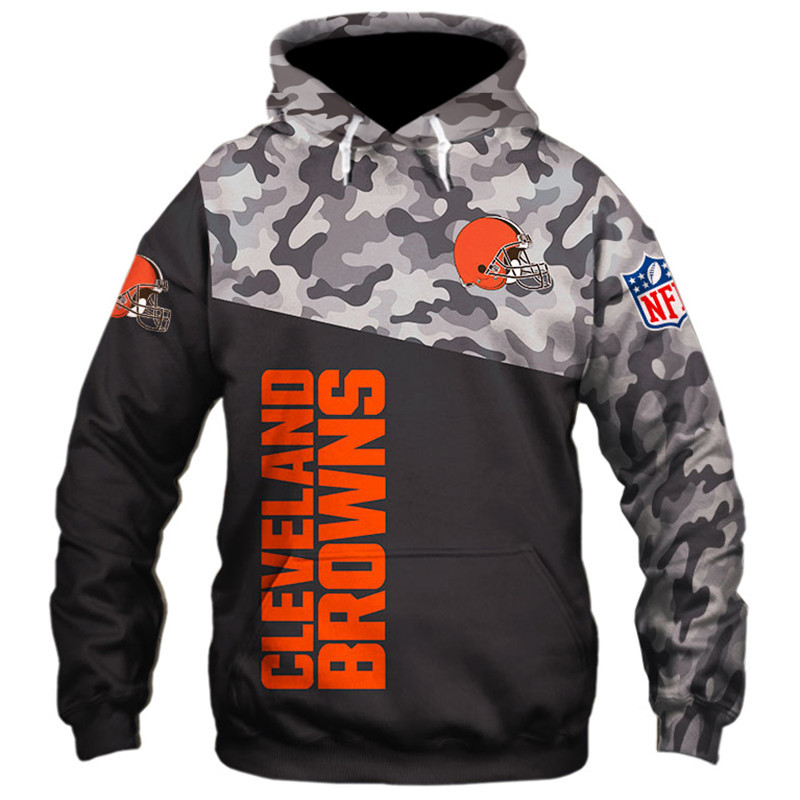 Cleveland Browns Military Hoodies 3D Sweatshirt Long Sleeve 7122