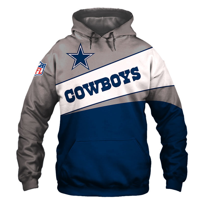 Dallas Cowboys Zip Hoodie 3D Long Sleeve Pullover 7122