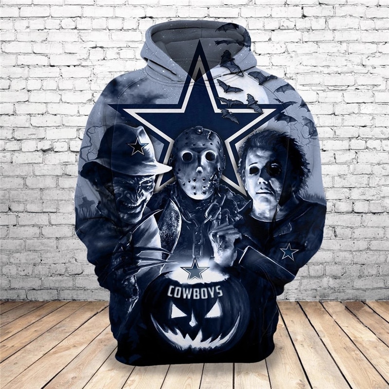Dallas Cowboys hoodie 3D cheap Horror night Halloween 7122