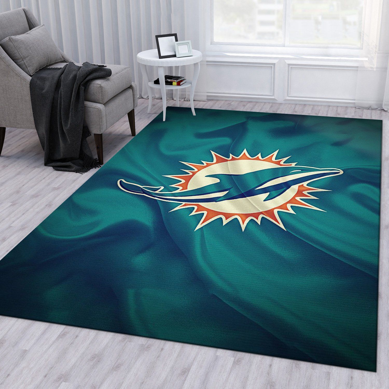 MIAMI DOLPHINS AMERICAN FO NFL RUG LIVING ROOM RUG HOME US DECOR 180222