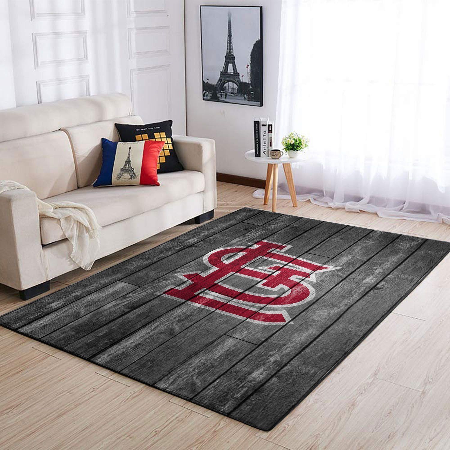 ST. LOUIS CARDINALS MLB TEAM LOGO GREY WOODEN STYLE STYLE NICE GIFT HOME DECOR RECTANGLE AREA RUG 180222