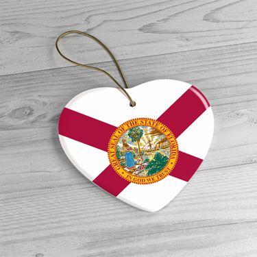 Florida Flag Christmas Ceramic Ornaments