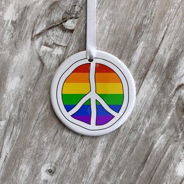 Hippe Peace LGBT Right Ceramic Ornaments