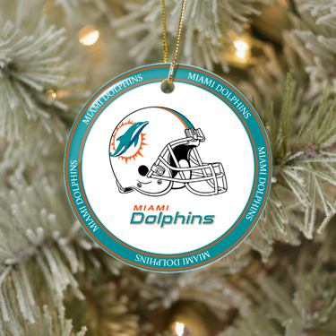 NFL Miami Dolphins Christmas Ceramic Ornaments