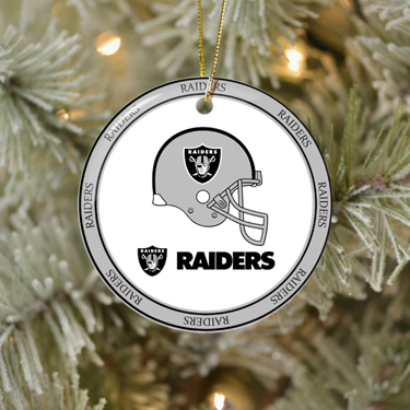 NFL Oakland Raiders Christmas Ceramic Ornaments