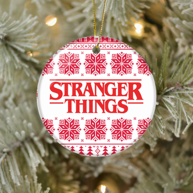 Stranger Things Logo Christmas Ceramic Ornaments