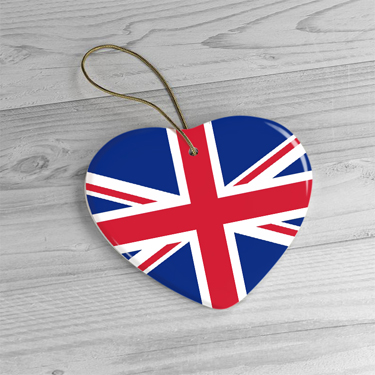United Kingdom Flag Christmas Ceramic Ornaments